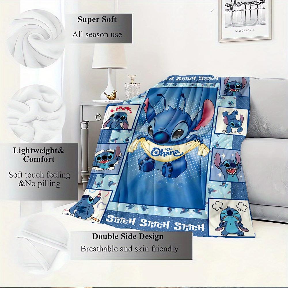 1pc Velvet Stitch Ohana Blanket - Cute Cartoon Bedding Throw