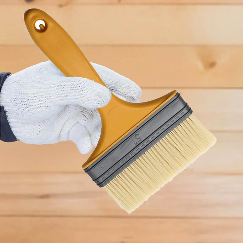 5Pcs Wide Paint Brush, Handle Paint Brushes, Household Thick Heat Resistant Paint Brushes - 5 Inch