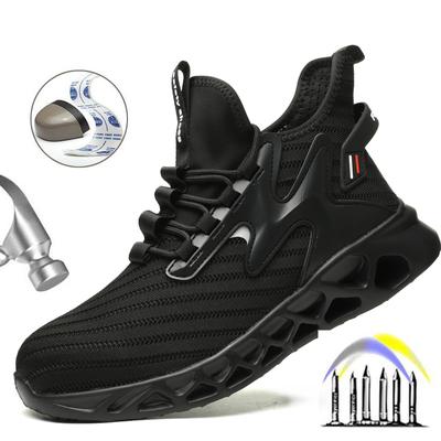 Security Boots for Men Work Sneakers Women Boots Breathable Steel Toe Shoes Safety Puncture-Proof Men Indestructible Boots