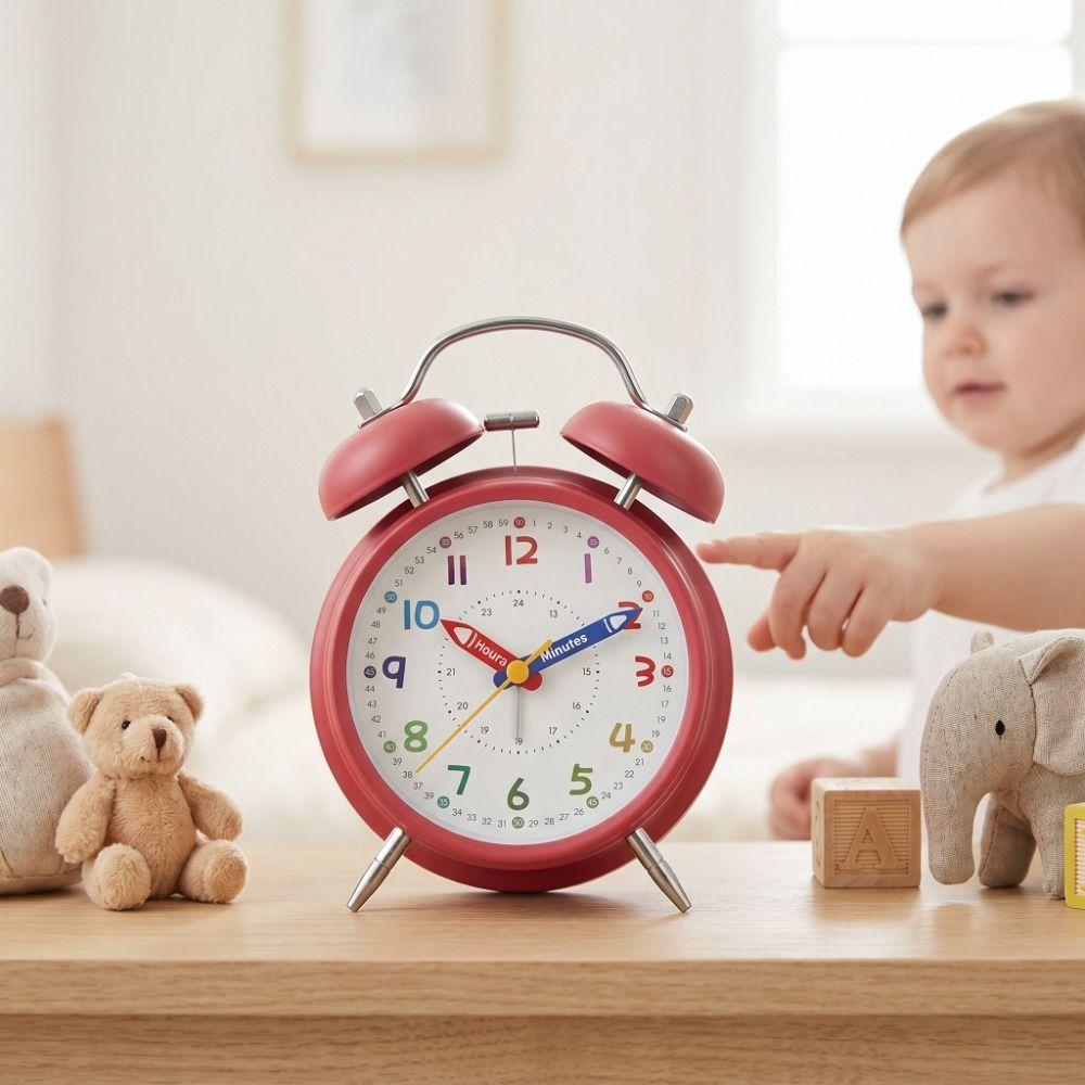 Battery Operated Children's Alarm Clock Portable Bell Alarm Clock Retro Alarm Clock Bedroom Decor