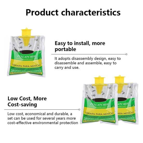 Utomhus Hängande Flugfälla Naturlig Förbetad Flugjägare Engångs Stabil