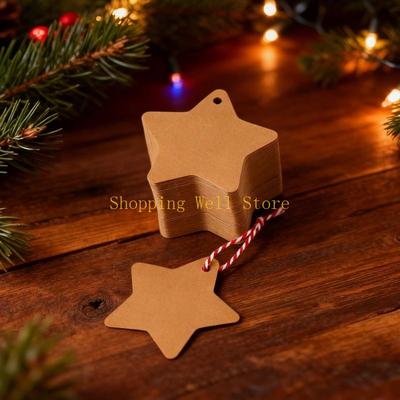 KX4B 160Pcs Festival Gift Hanging Labels Writable Star Christmas Gift Labels