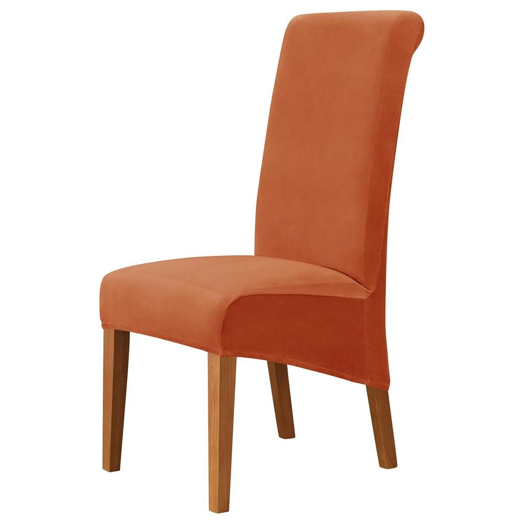 High Back & Universal Velvet Chair Cover Stretch Soft Chair Covers for Dining Room Wedding Hotel Home Decor Seat Case M XL Size