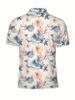 Men'S Short-Sleeve Polo Shirt with Flat Digital Print Pattern - No Texture