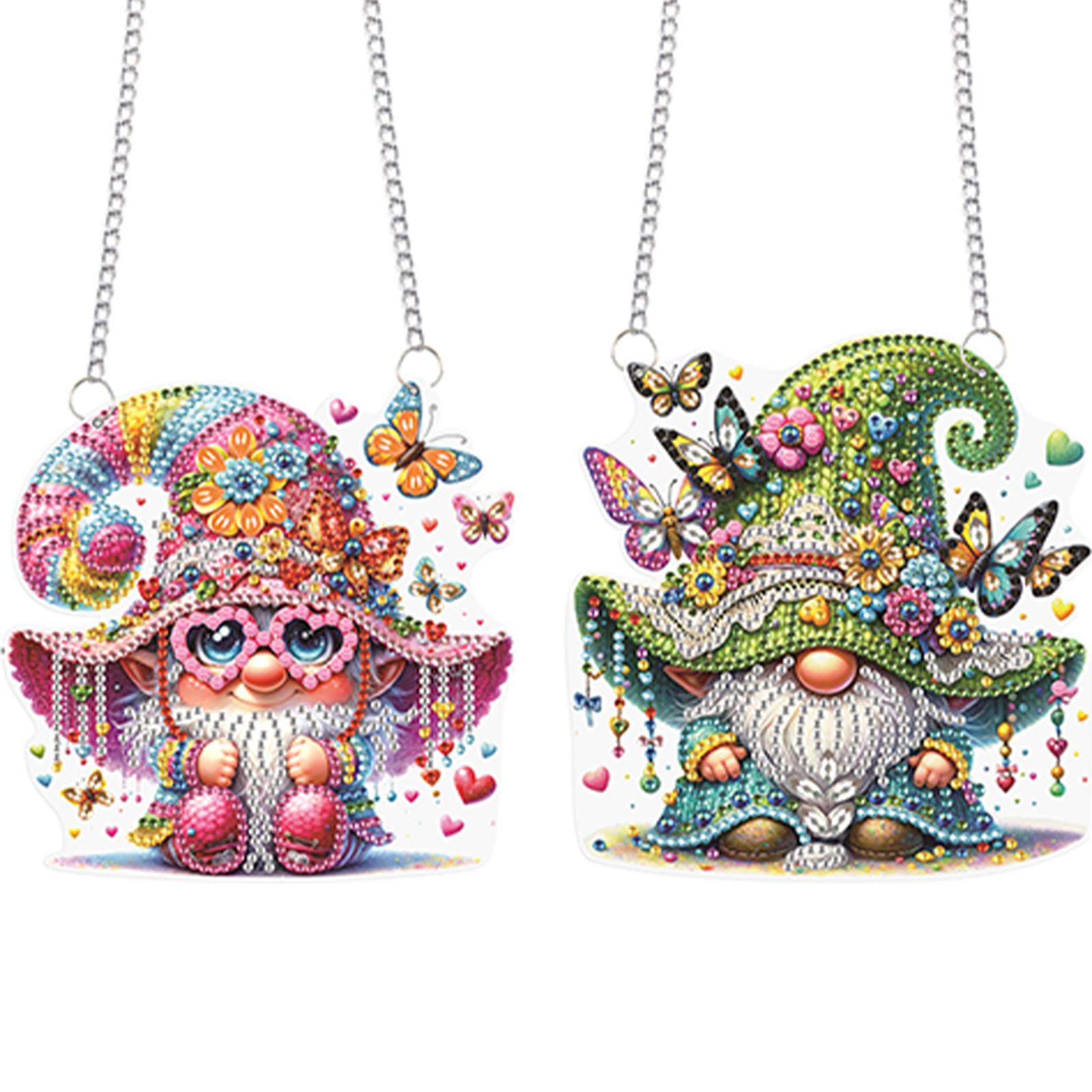 

2pcs Flower Goblin 2D Flat DIY Special Shape Rhinestone Diamond Art Window Pendants Diamond Painting Set Diamond Art Pendant