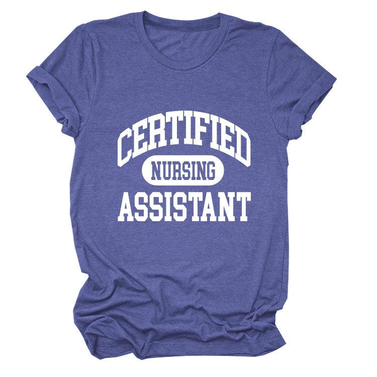 Certified nursing new short-sleeved women's fashion T-shirt large size