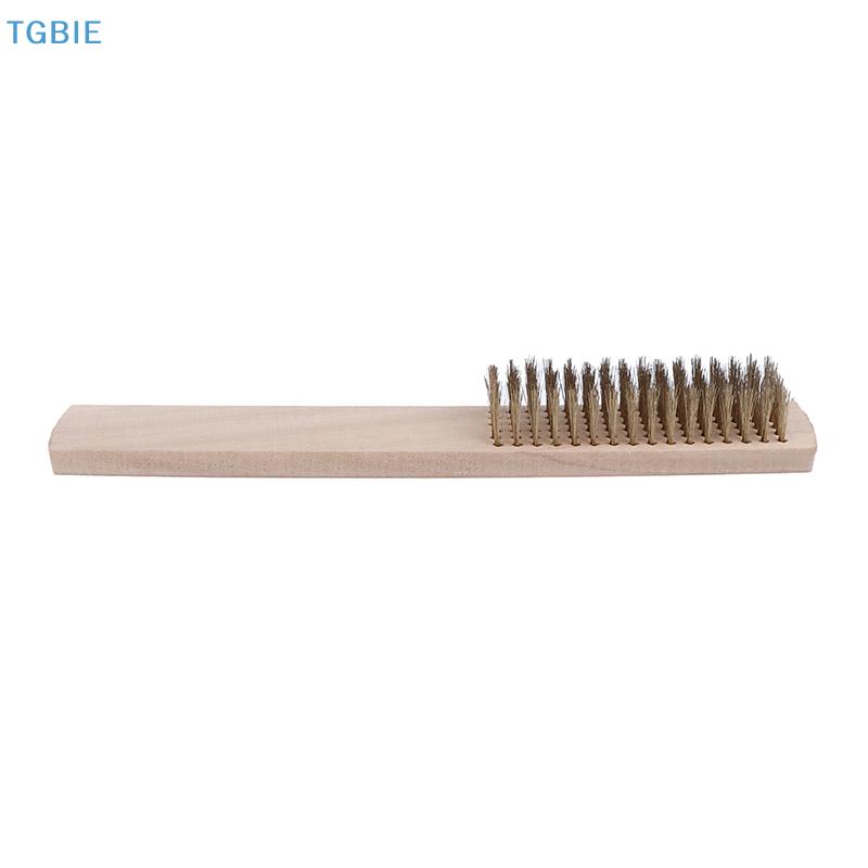 [TL][TL]2/5/10Pcs Wood Handle Brass Wire Brush For Industrial Devices Surface/Inner Polishing Grinding Cleaning 6x16 Row Brushes