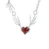 Dark Red Heart Claw Pendant Choker Necklace for Women - Punk, Exaggerated, Unique Design