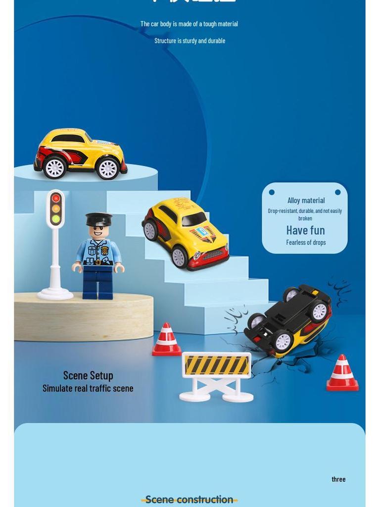 Traffic Signal and Light Educational Set: Safety Teaching Aids, Road Signs, Car Models, and Parking Scene Map