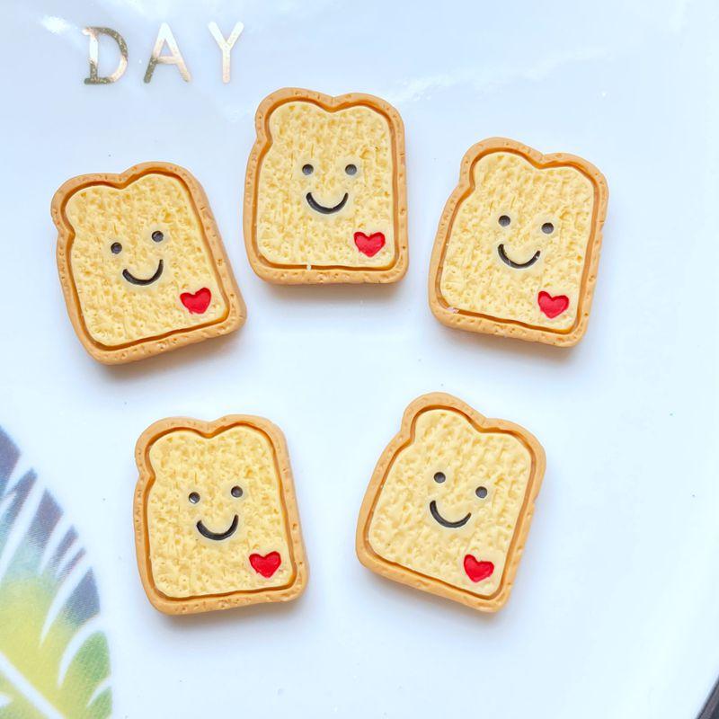 10pcs New Resin Cute Mini Bread Flat Back Cabochon Scrapbook Kawaii DIY Embellishments Accessories