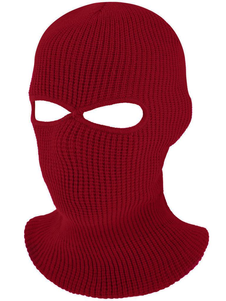 2-Hole Knitted Full Face Cover Cap Ski Neck Gaiter Winter Balaclava Warm Knit Beanie For Outdoor Sports Funny Party Riding Hat