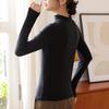 Women's Semi-High Collar Brushed Base Layer Top