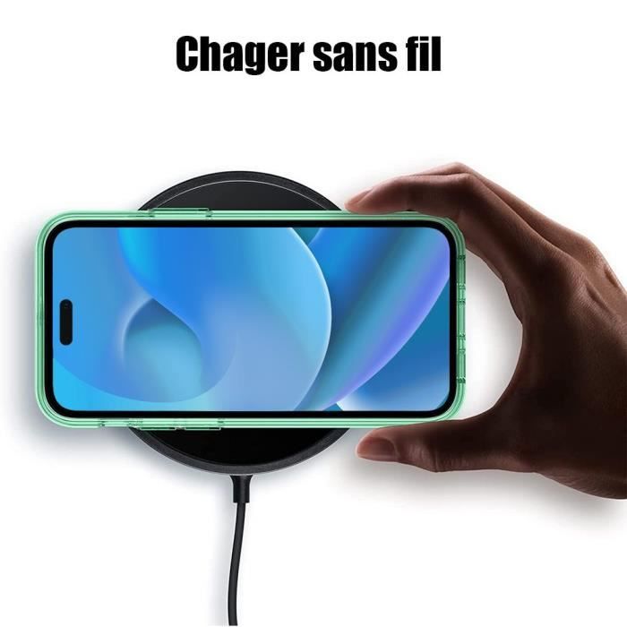 Coque Silicone - BOOLING - pour iPhone 14 Pro - Vert - 2 Vitres Verres Trempés - Protection Optimale - Souple