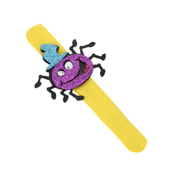 Bunte Klatscharmbänder Halloween Glitzer Filzarmband, Cartoon Kürbis Totenkopf Katze Spinne Feiertagsthema Armband Klapparmband, Partygeschenke für