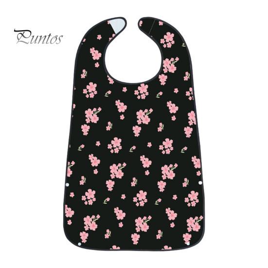 Washable Clothing Protector Adult Bib, Waterproof Easy Clean Feeding with Floral Elderly Mealtime Bib Printed, Protector, for Seniors Dining