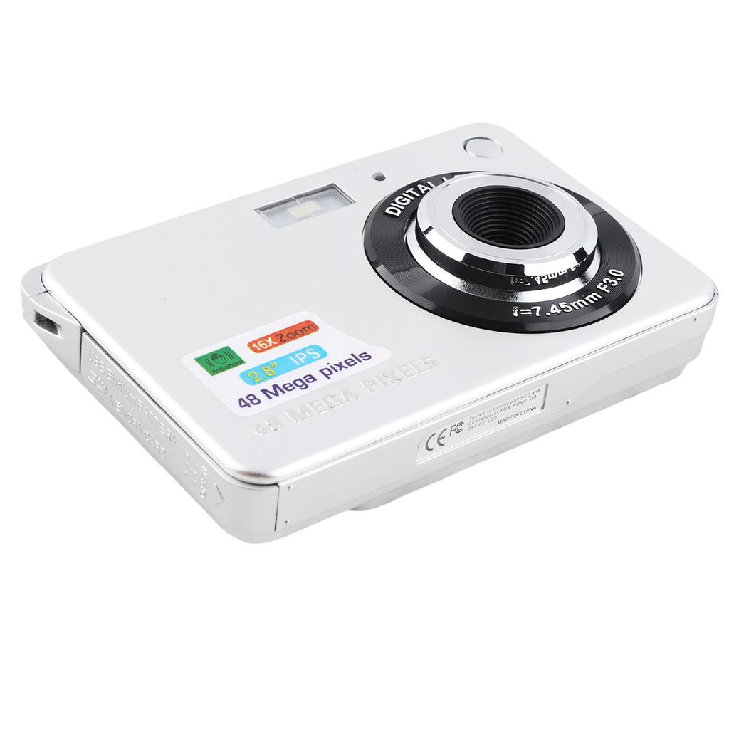 Digital Camera 48MP 4K 8x Zoom 20 Filters 2.7 Inch Screen Anti Shaking Rechargeable Portable Compact Camera for Kids Students