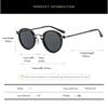 Men's Classic Retro Round-Frame Sunglasses Business-Style Unisex Luxury Metal-Frame Eyewear Fashionable UV400 Sunglasses