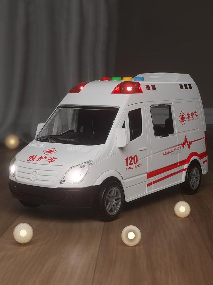 Dětská sanitka 120, hračka, která otevírá dveře, hudební příběh, simulace setrvačnosti 110, policejní auto pro chlapce