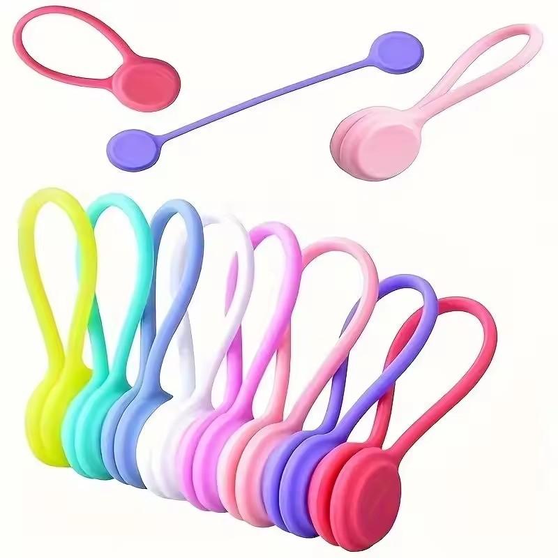 Reusable Magnetic Cable Ties, Cord Organizer, Silicone Magnetic Cord Ties for Bundling Stuff, Book Marker Fridge Magnets
