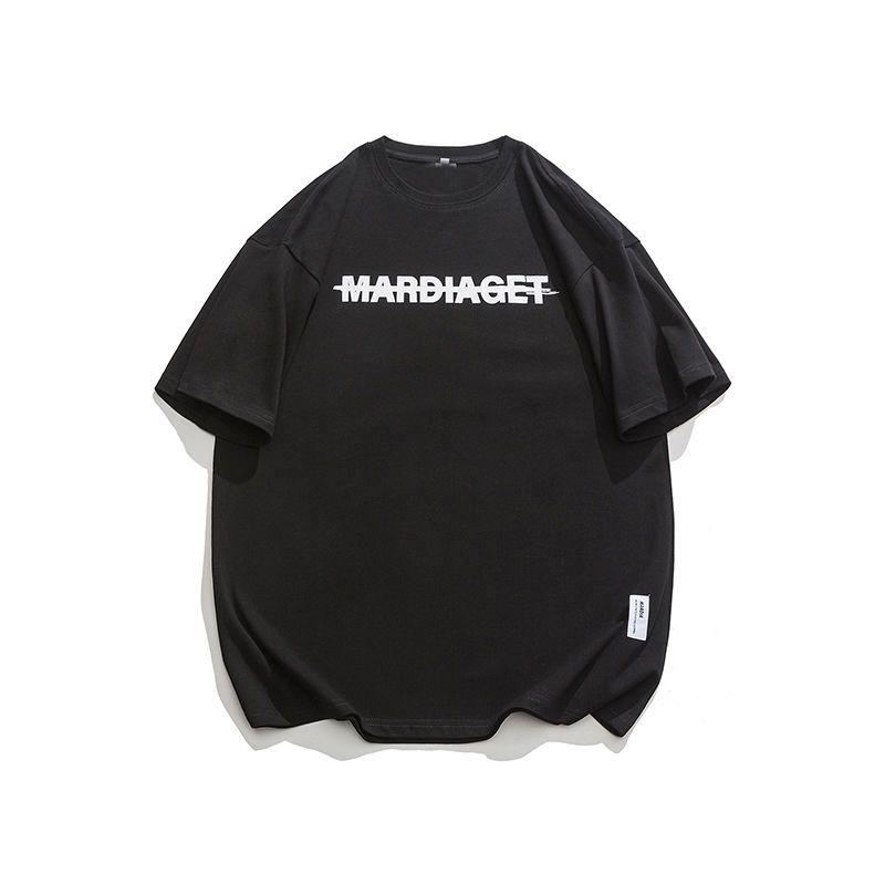 Heren Trendy Letterprint Streetwear Y2K T-shirt Casual Eenvoudig Oversized T-shirts Zomer Ronde Hals Korte Mouw Katoenen Tops Kleding Man