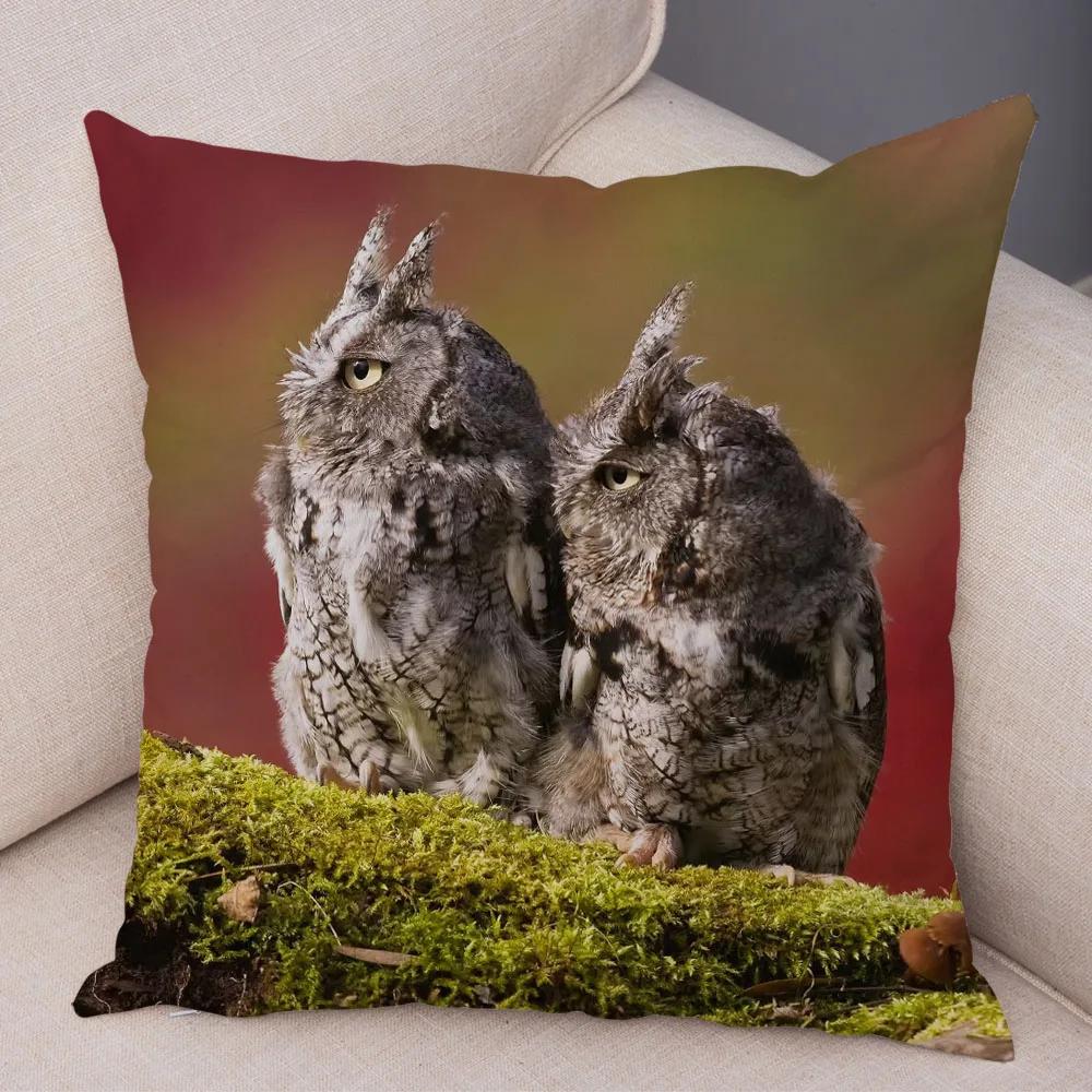 Cute Animal Pillowcase Wild Owl Cushion Cover Decorative Sofa Home Children's Room