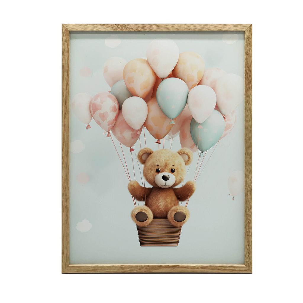 Podniebny Raj Małego Misia Podniebny Raj Małego Misia, 70X100 Cm, Rama Drewniana Ciemny Brąz, Papier Matowy 230 Gsm