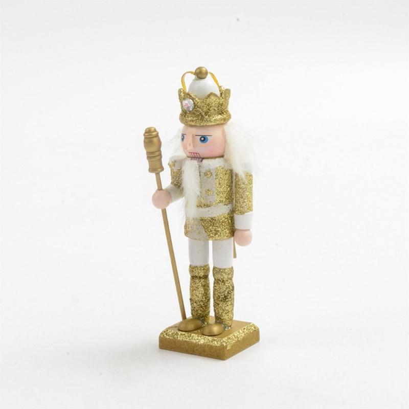 4Pcs Christmas Nutcrackers Ornaments Wooden Nutcrackers Soldier Figures Toy Tree Pendant for Christmas Party Decorations