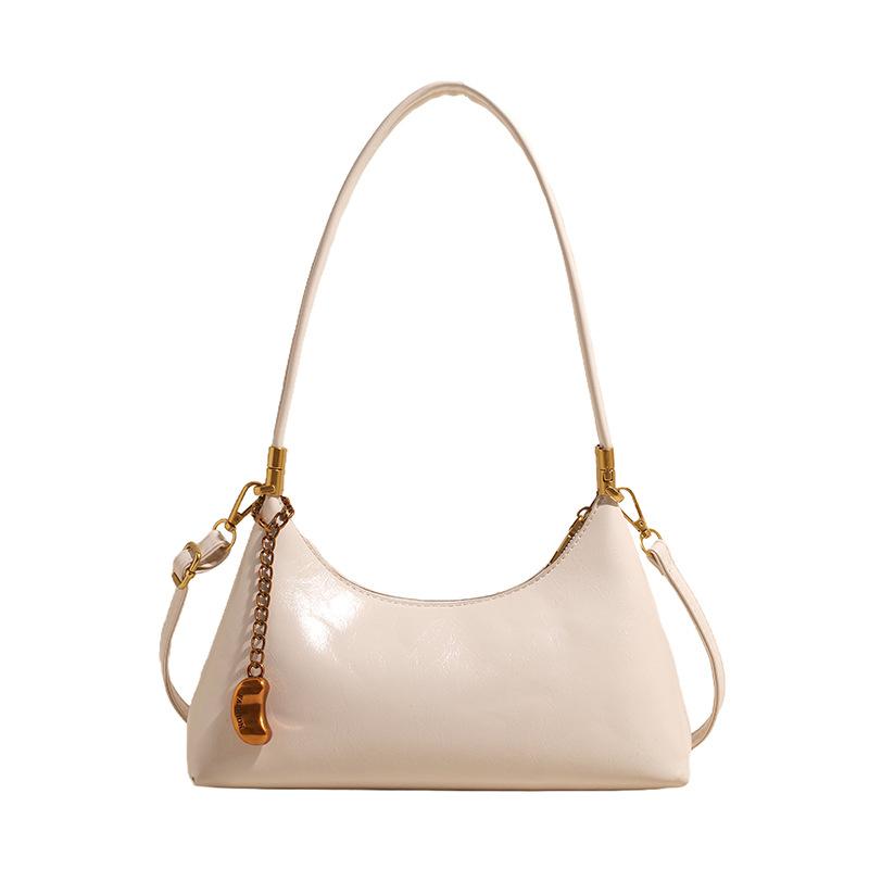Niche crescent bag oil wax leather underarm bag women's new retro design single shoulder messenger bag