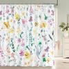 Beautiful Colorful Flower Floral Printed Shower Curtains Frabic Waterproof Polyester Decor Bath Curtain With Hooks 240X180Cm