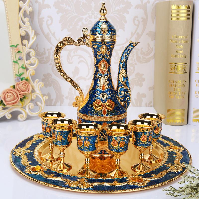 Weinkanne Farbe Zinn Baijiu High-End Kreatives Heimdekorationsstück Geschenk für Männer Weinset Teegeschirr, Weinglas