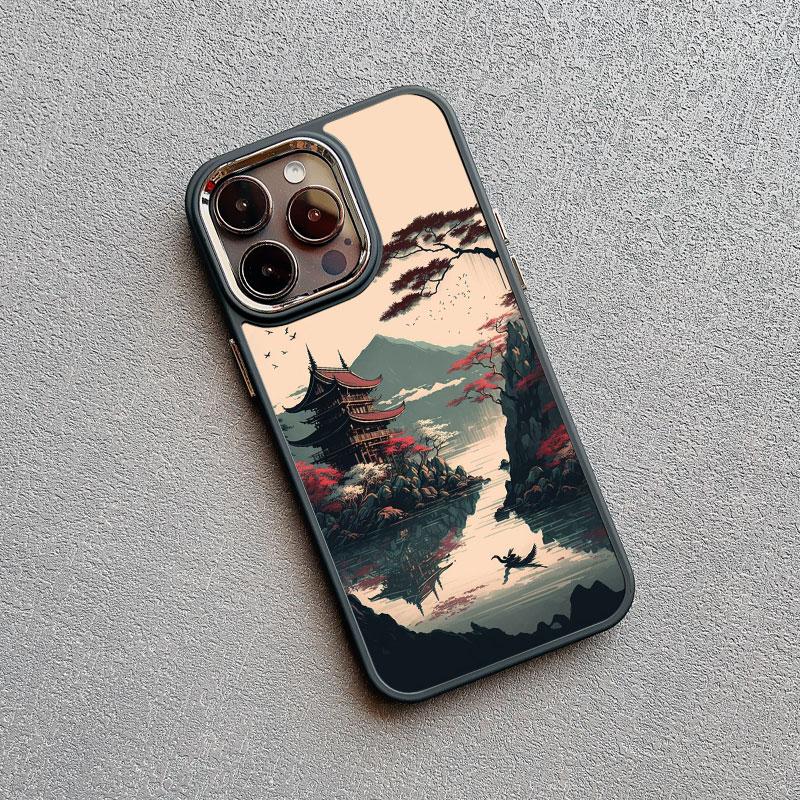 Japanese Aesthetic Mount Fuji Landscape Phone Case For iPhone 13 12 11 Pro Max 14 7 8 Plus XR XS X 15 16 Pro Max Silicone Cover