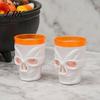 Mini Skull Wine Glass Halloween Glowing Goblet, LED Light Up Candle Holder for Themed Drinkware Party, Spooky Decor Bar Table, Haunted House