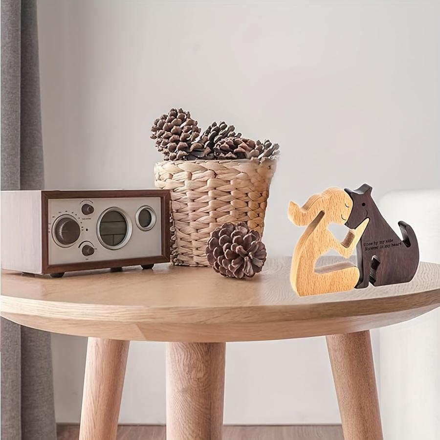 Set of Handmade Wooden Dog Sculptures - 1 Set of Patchworkable Canine Statues, Pet Lover Gifts, Versatile Decor for Home and Office, Indoor/Outdoor