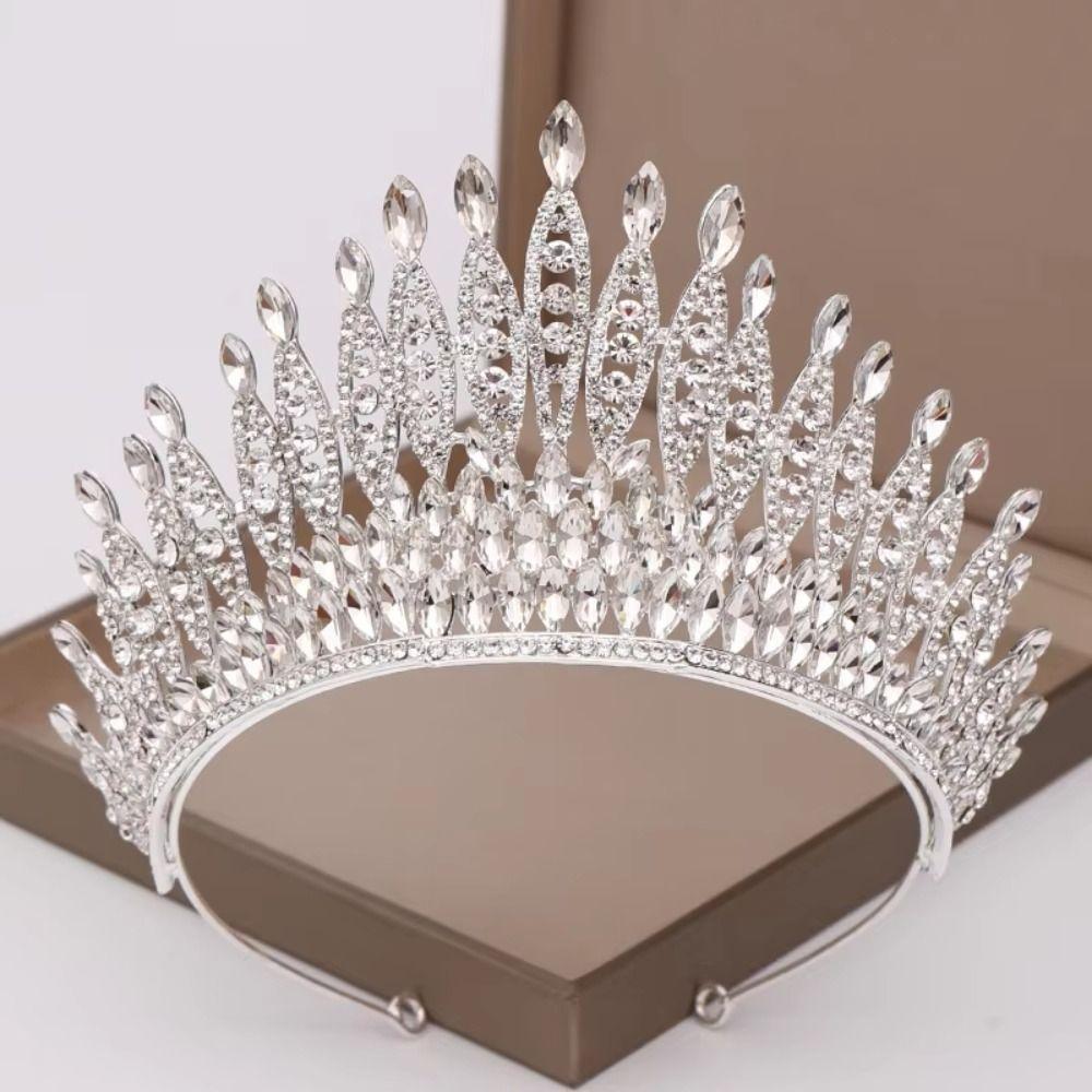 Elegant Baroque Queen Tiaras Luxury Bridal Headwear Rhinestone Diadem  Wedding Party Supplies