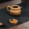 Yixing Handmade Purple Clay Teapot Tradition Hand-carved Tea Pot Beauty Tea Infuser Kettle Household Chinese Zisha Tea Set 260ml