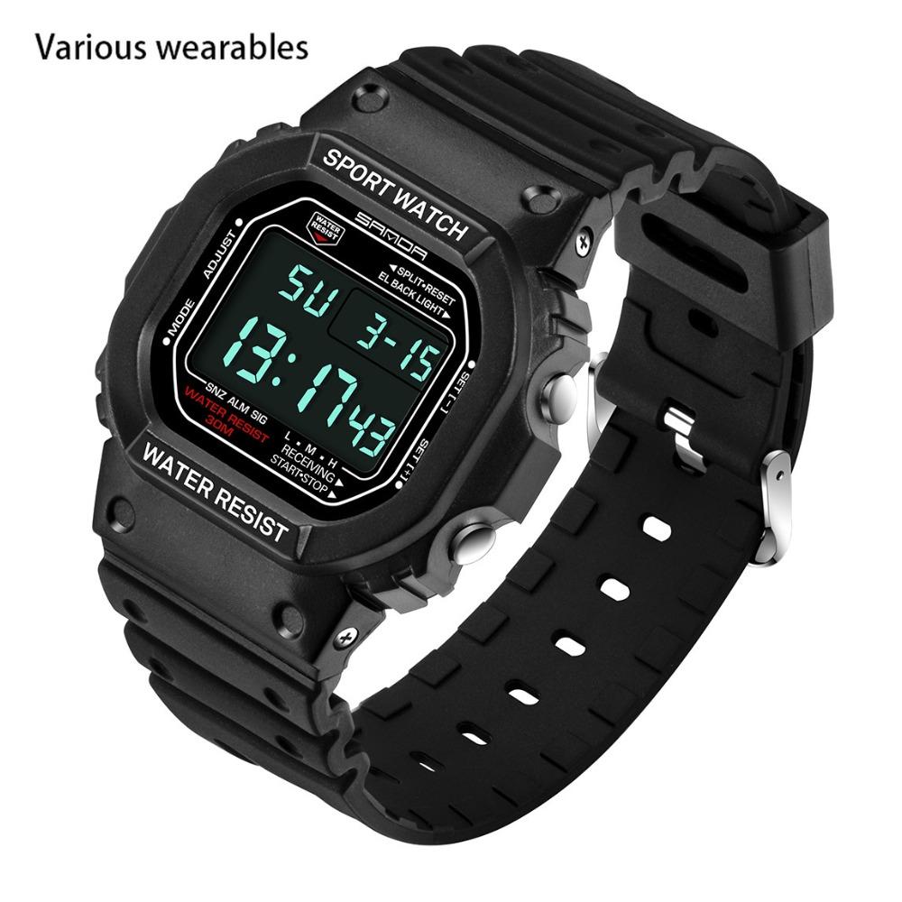 Quadratische multifunktionale elektronische Uhr Sportuhr wasserdichte im Dunkeln leuchtende Studentenmodeuhr
