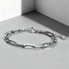 Stainless Steel Paperclip Chain Bracelet Metal Simple Bracelet For Women Men Silver Plated Punk Jewelry Gifts