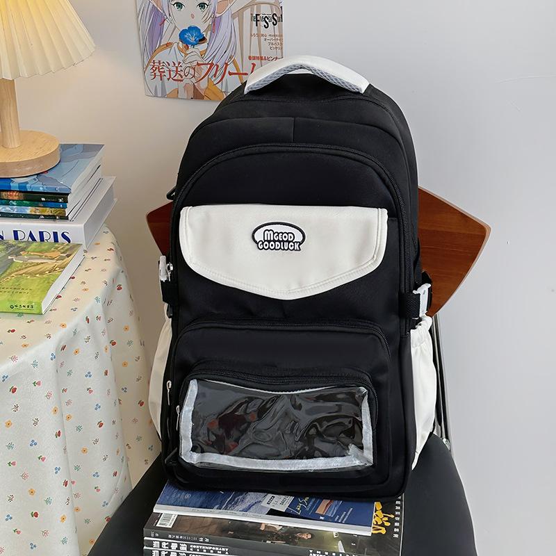 High value, fresh and sweet contrasting color backpack, lightweight and large-capacity backpack for junior high school students