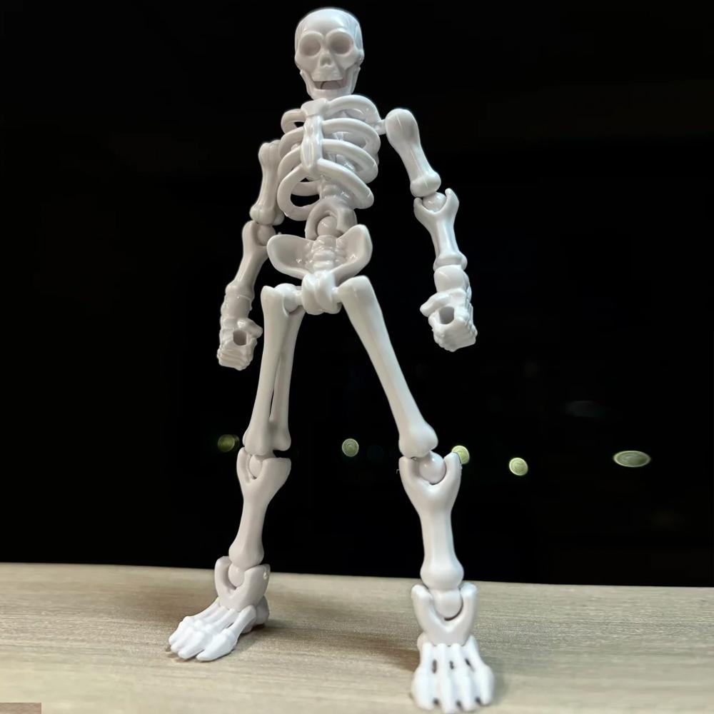 3D Skeleton Model Decorative Item DIY Skull Movable Joint Assembly Toy Prank Figurine Halloween Decorations Toy Gift