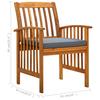 Garden Dining Chairs 2 Pcs with Cushions Solid Acacia Wood