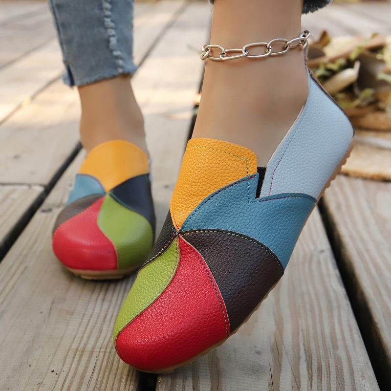 New Large-sized Women's Single Shoes with Flat, Round Toe and Low Top, One-foot Single Shoes