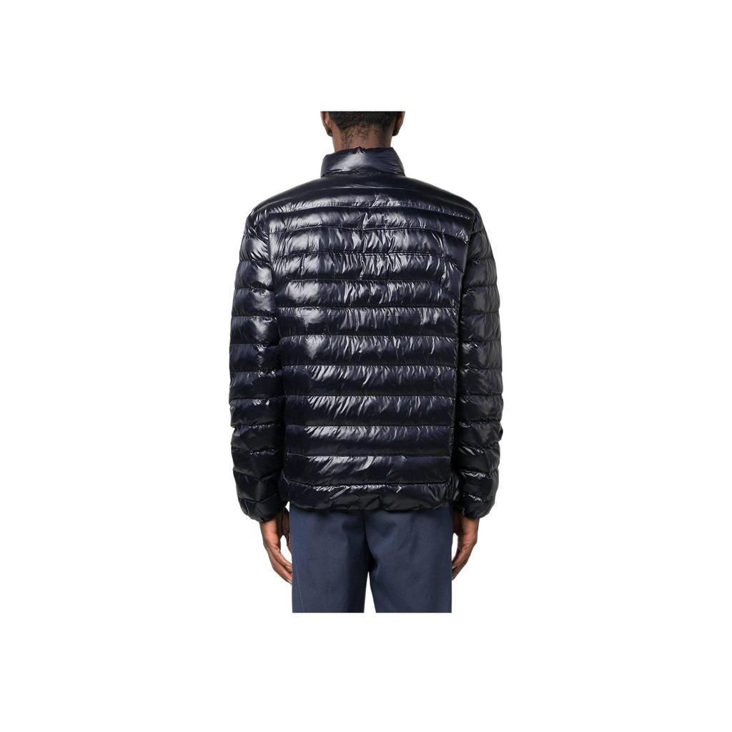 Polo Ralph Lauren Solid Color Shiny Stand Collar Zipper Long Sleeve Cotton Jacket Men Jackets Dark-Blue 710877572-001