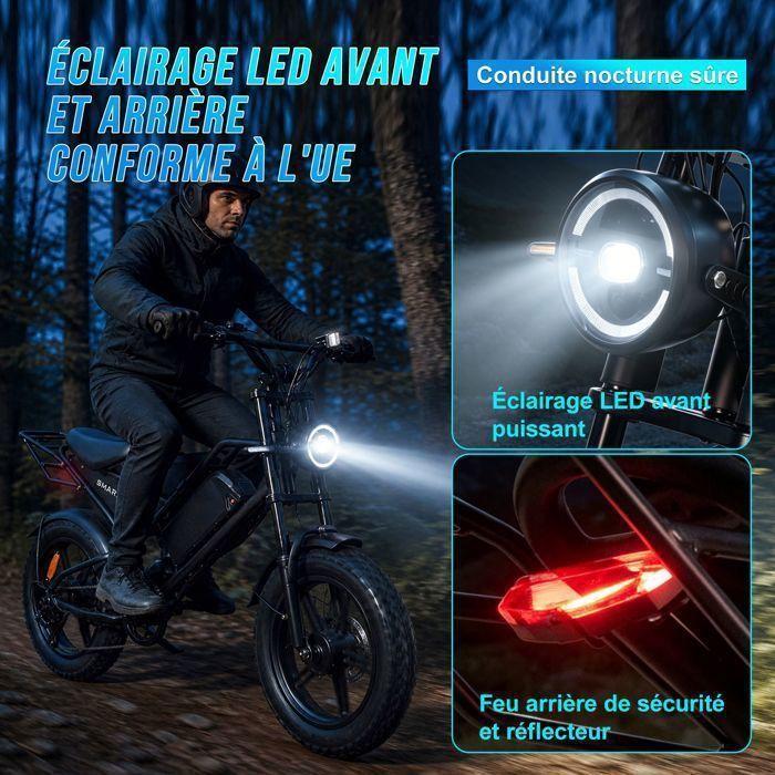 Vélo Électrique Fat Bike 20" – SMARTRAVEL DK400-MAX – Double Moteur 2×250W – Batterie 48V 20Ah – Freins Hydrauliques – Jusqu'à 80km