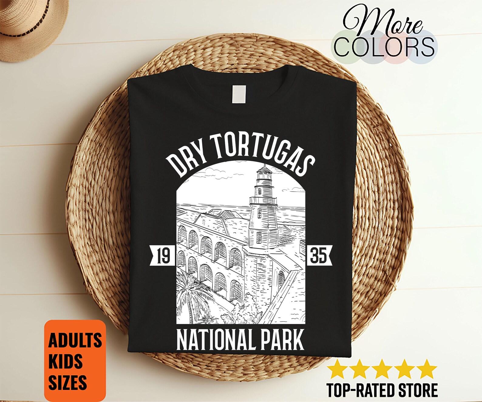 Dry Tortugas National Park US Vintage T-Shirt, USA Key West Florida Parks Lover Gifts, Adventure Outdoors, Camping Hiking, U.S Backcountry, 140
