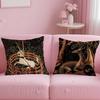 Vintage Medieval Unicorn Art Pillow Case Anti-dustmite Pillowcase Invisible zipper silky short plush Sofa cushion cover