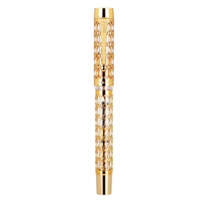 JINHAO 100 Centennial Resin Hollow Series Fountain Pen Golden Clip Business Office Gift Pen Stationery School Supplies PK 9019