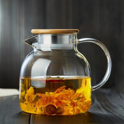 Transparente Glaskaltwasserkaraffe Ausguss im Adlerstil Glas Saftgetränkekaraffe Großes Fassungsvermögen Kühlweiß Kochwasserkessel Hohes Erscheinungsbild