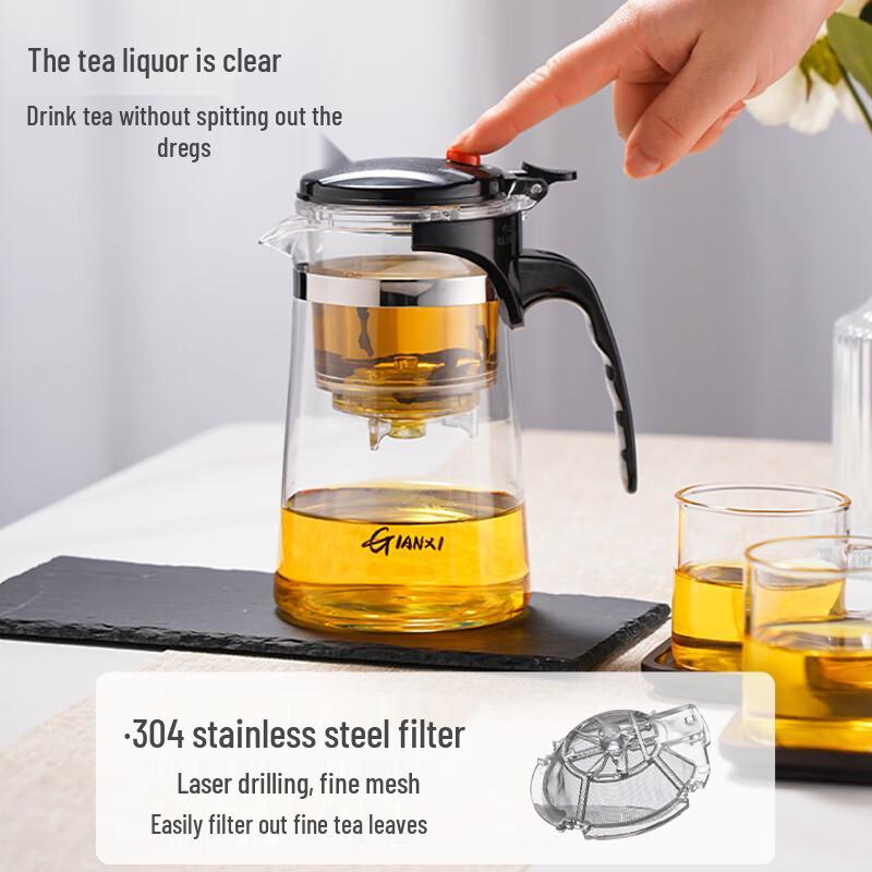 TIANXI Glass Heat-Resistant Infuser Teapot