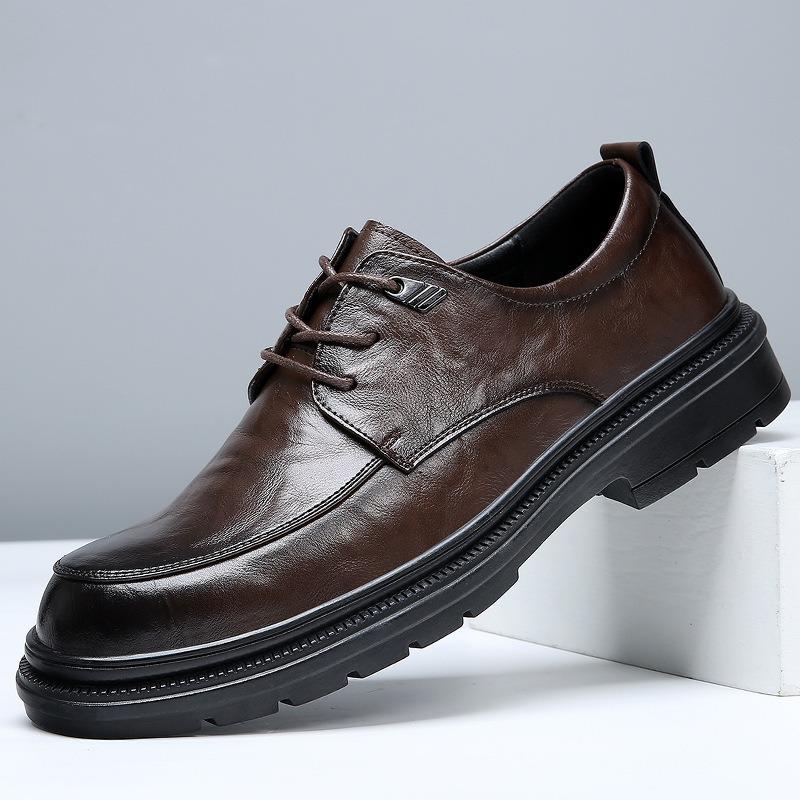 Spring and summer new leather hollowed-out leather shoes men's formal wear business breathable casual groom wedding shoes men's trend