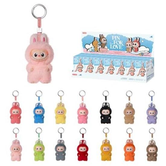 MONSTERS PIN LÁSKA Série Plyšový přívěsek (NZ) Krabice s assortimentem 14 kusů Mini Lovebu Labubu Hračka Slepá figurka Gacha Model Dárek Podpůrná aktivita Oficiální